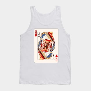 Queen and Jack Kiss Poker Cards Tank Top